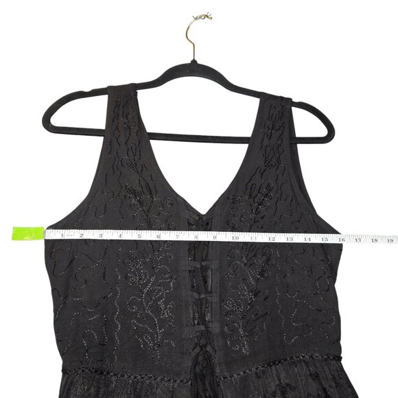 Just Cruising Womens Free Size Midi Dress Black Flowy Whimsygoth Fairygrunge - Picture 10 of 14